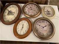 Collection of Battery Operated Clocks (5)