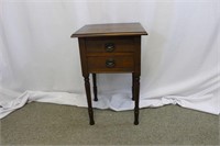 Antique Wooden Two Drawer Night Stand