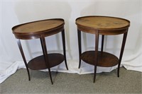 Pair of Vintage Oval Mersman End Tables