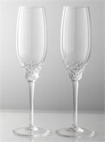 Cartier Crystal Champagne Flutes, Pair