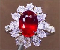 2ct Mozambique Ruby 18k Gold Diamond Ring