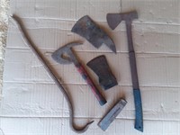 VINTAGE TOOLS CROW BAR HATCHET AXE