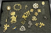Assorted costume pins