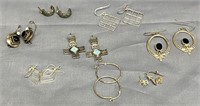 8 pairs sterling earrings - 29gtw