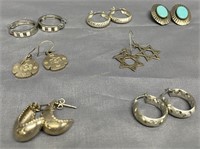Eight pairs sterling earrings - 40gtw