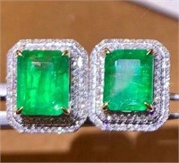 3ct Colombian emerald earrings
