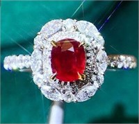 1.2 Carat Natural Mozambique Ruby Ring in 18K Gold