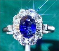 1ctSri Lankan royal blue 18k gold sapphire ring