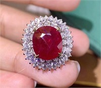 4.5ct Mozambique Pigeon Blood Red Ring 18K Gold