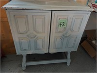 Wood Painted Record Cabinet
