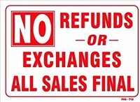 ALL SALES ARE FINAL! THERE ARE NO REFUNDS!