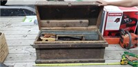 Antique Tool Box w/ Antique Saws 3' Wide