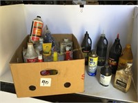 Box of Garage products/ Gear Lube, Heet etc.