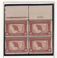 United States #327 Plate Block of Four.