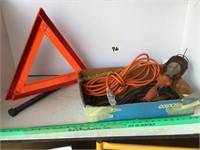 Caution triangle, extension cord , treble light