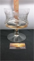 Etched Glass Compote