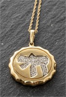 14K Gold & Diamond "Chai" Pendant Necklace