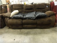 brown recliner couch with 4 pillows 85" long