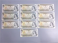 Canadian 1973 $1.00 Uncirculated Bills