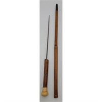 Antique Southern Sword Cane Malactia Shaft & Impo