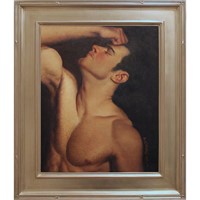 Academic Style Male Nude Portrait Oil O/C Paintin