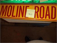 Moline Rd metal sign 2ft x 6in