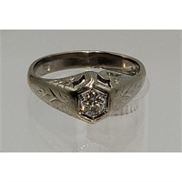 Men\'s 14K White Gold Diamond Ring