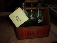 Soda pop carrier w/ 5 Coke bottles