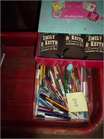 Box of misc advertising pens, card chest