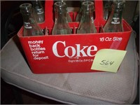 Plastic 8 pk Coke carton w/ 8 bottles