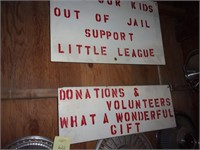 2 Little league wooden signs