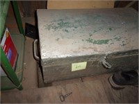 Lg metal carpenter's tool box w/ circ saw