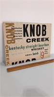 Knob creek whisky tin sign.  20x15