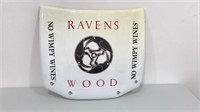 Large RAVENS Wood wine advertising sign-tin race