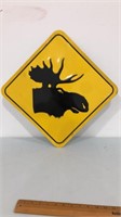 Tin moose head sign. 17x17