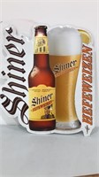 Large shiner Hefeweizen beer tin sign. 2005.