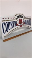 Jim beam “country caravan”  tin sign.  1993.