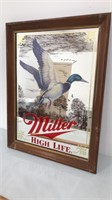 Miller high life mirrored sign with Duck.