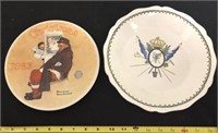 Norman Rockwell Christmas Plate,1983 And Plate
