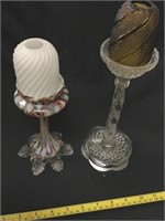 2 Pedestal Fairy Lamps, Multi Colored Lamp Has