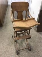 Oak High Chair Convertible