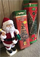Fiber Optic Christmas Trees and Santa Claus