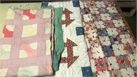 2 lap and 1 twin bow tie quilts