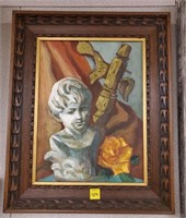 Still Life Painting of Bust & Rose