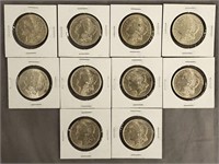 Morgan Silver Dollar Lot of (10).