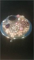 Beautifully embellished silver compact