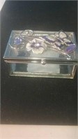 Beautiful small jewelry glass storage box with