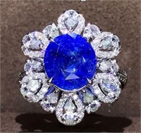 7ct Sri Lankan royal blue 18k gold sapphire ring