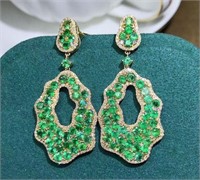 5ctNatural emerald earrings 18K gold