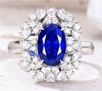 3.5ct Sri Lanka royal blue 18k gold sapphire ring